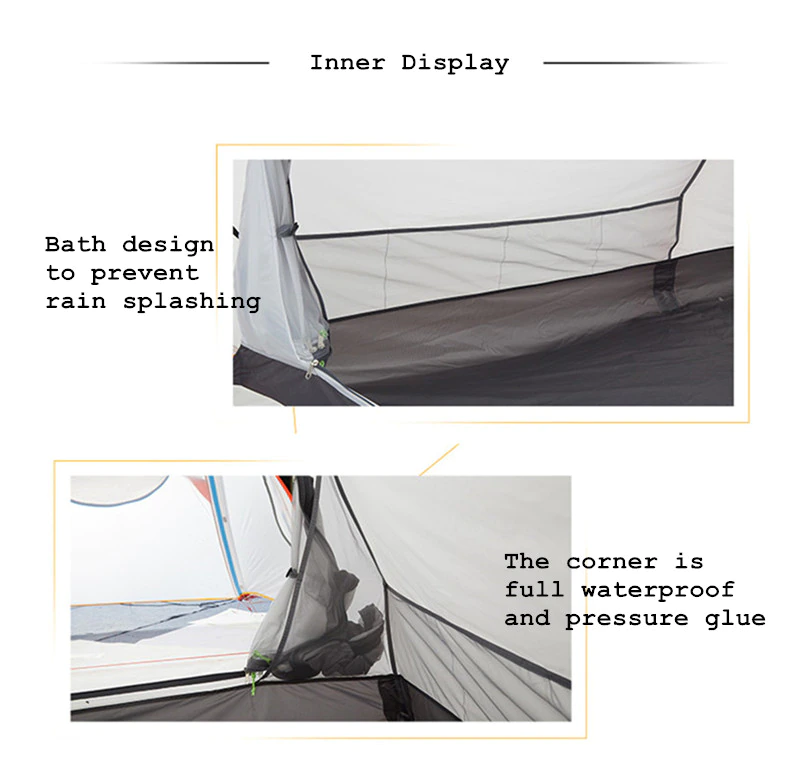 Cheap Goat Tents ASTA GEAR Outdoor 3 Person Tunnel Tent  Rainproof Large Space Family Camping Equipment   